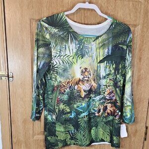 Serengeti Green Jungle Tiger Long Sleeve Tee